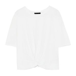 Zara twist front white tee shirt